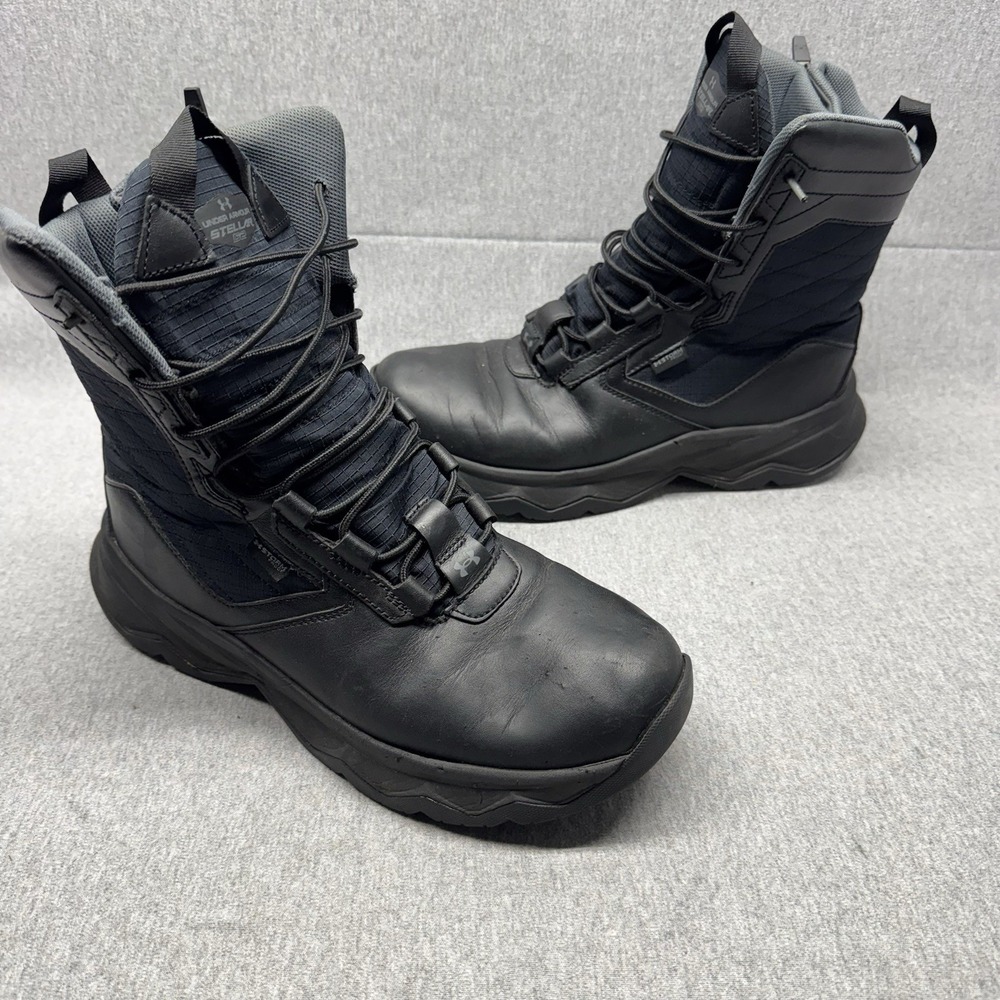 Under Armour Stellar G2 Tactical Boots Men's 9 Black Side Zip uniform Utility